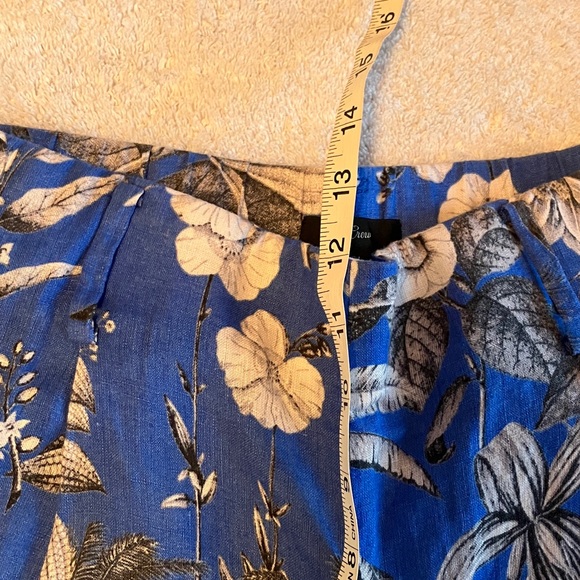 J Crew floral linen wide leg cropped pants - Picture 5 of 8